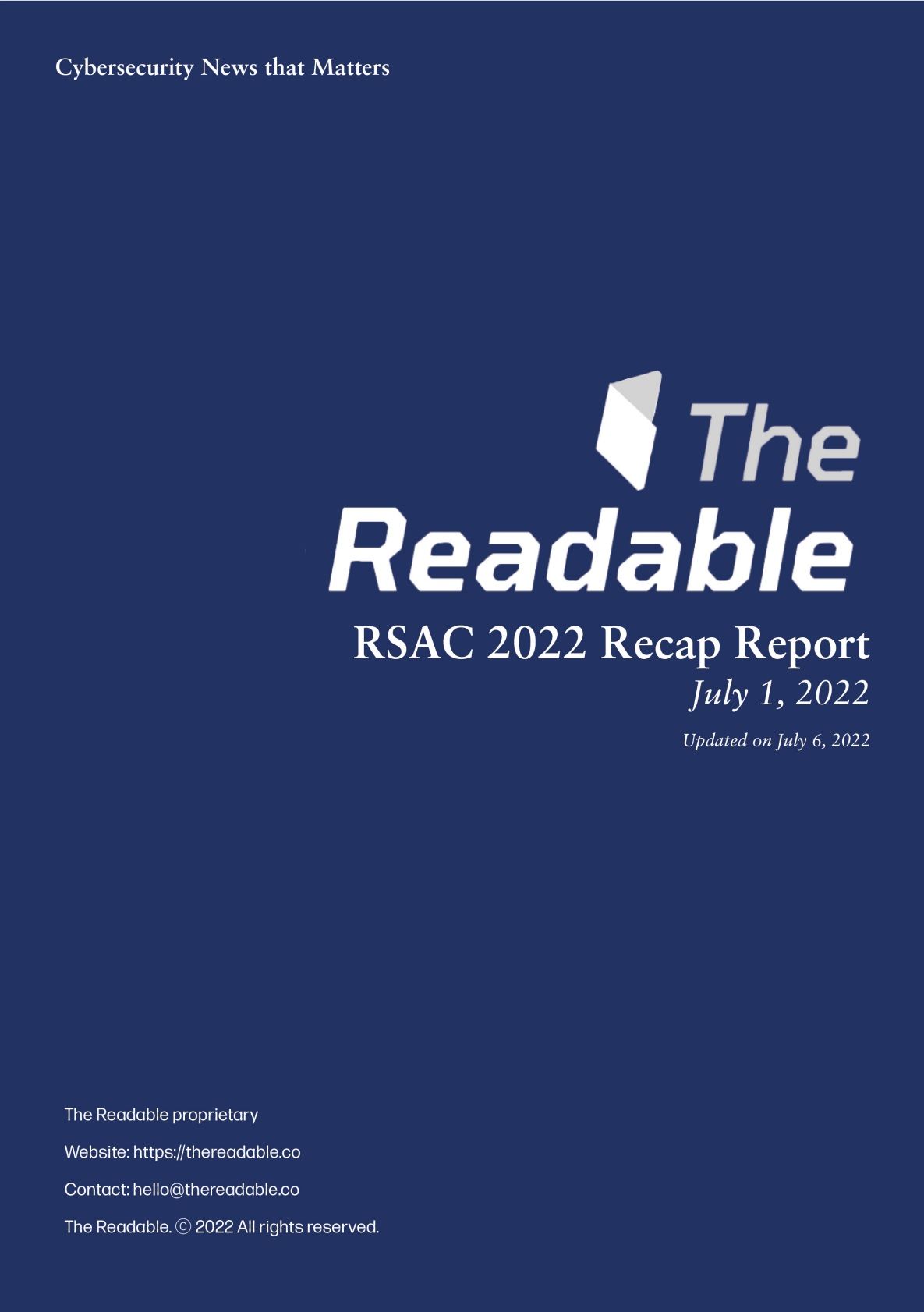 RSAC 2022 Recap Report Updated Cover - The RSA Conference 2022 Recap Report by The Readable